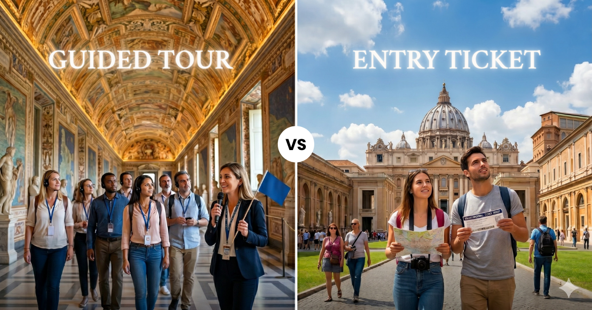 Vatican Museums interior — guided tour vs skip-the-line comparison